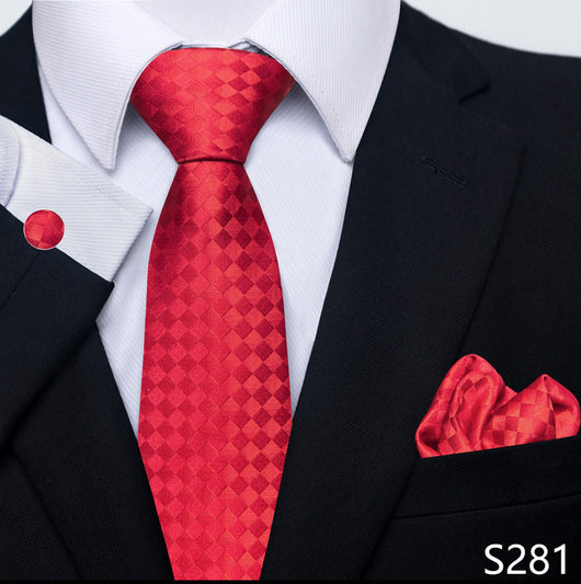 Conjunto Completo de Accesorios Ejecutivos: Corbata, Pañuelo y Gemelos Formales - Image 24