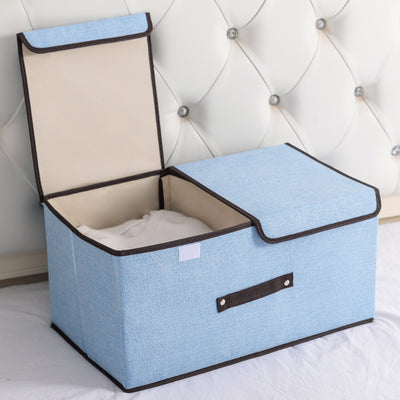 Caja Organizadora Plegable de Algodón y Lino con Doble Tapa - Image 2