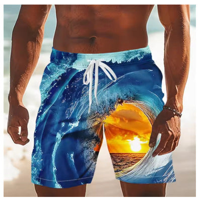 Shorts de Baño Casuales con Estampado Oceánico para Hombre - Image 7