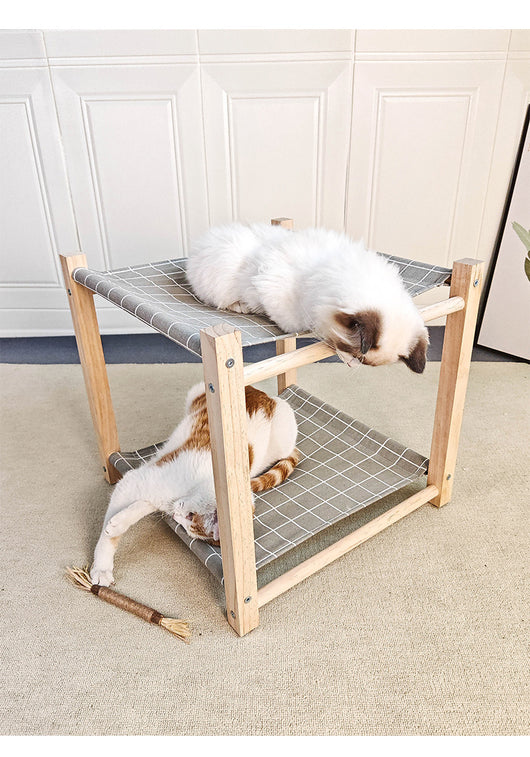 Cama Hamaca Doble para Gatos - Estructura de Madera Maciza con Niveles Separables - Image 20