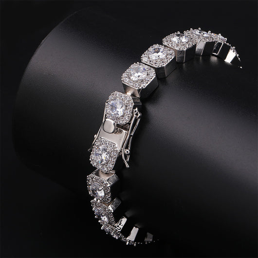 Pulsera de Flor de Ciruela con Zircón Redondo para Hombre - Image 5