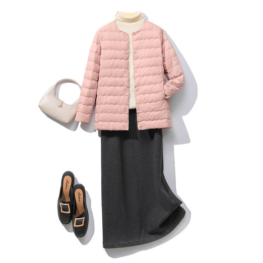 Chaqueta Corta Acolchada para Mujer con Cuello Fruncido - Image 19