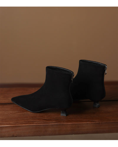 Botas Tobilleras de Gamuza Ante con Punta Fina para Mujer - Image 14