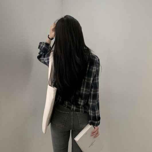 Camisa Cuadrille Oversized de Manga Corta - Image 13