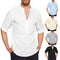 Camisa Juvenil de Algodón y Lino para Hombre