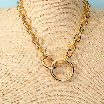 Collar Choker Círculo Doble Punk Exagerado - Diseño Minimalista Audaz - Image 11