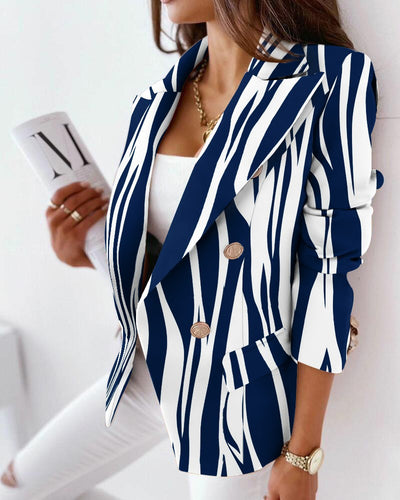 Traje Estampado Cruzado de Manga Larga - Image 6