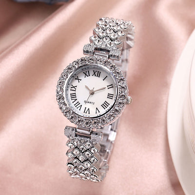 Reloj de Cuarzo Lujo con Diamantes y Pulsera Doble Capa - Set 2 Piezas - Image 9