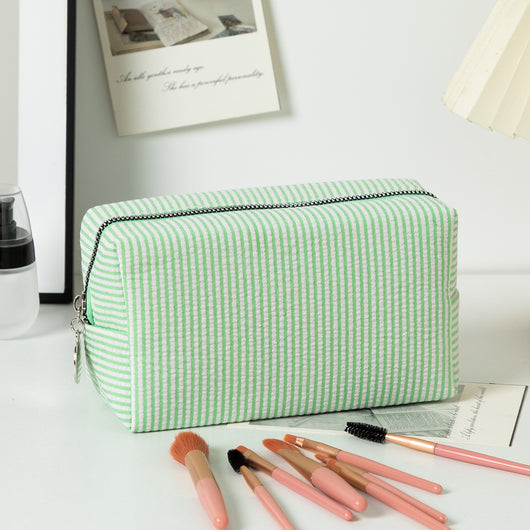 Bolsa de Cosméticos de Viaje con Rayas Bordadas - Image 7