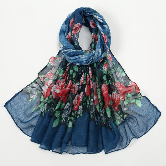 Pañuelo Estampado de Flores Transpirable para Mujer - Image 9