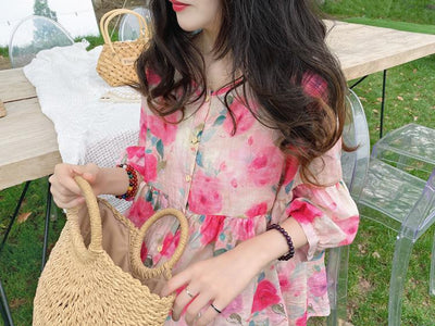 Blusa Vintage Cuello Muñeca Manga Abullonada - Modelo Holgado Verano - Image 29