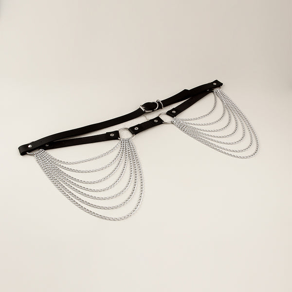 Cinturón Cadena Punk Dorado con Hebilla Grande - Accesorio Hot Girl Verano