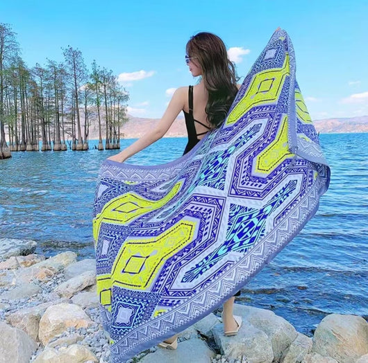 Toalla de Playa Étnica Reversible - Diseño Dual - Image 105
