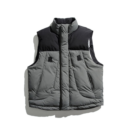 Chaleco Acolchado Retro Color Block con Cuello Alto - Image 7