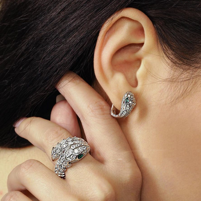 Anillo de Serpiente con Diamantes y Esmeraldas - Image 5