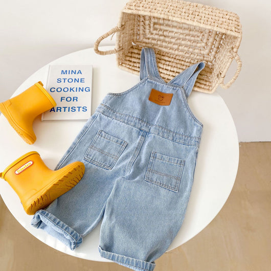 Overol Infantil Estilo Occidental Denim Suelto - Image 10