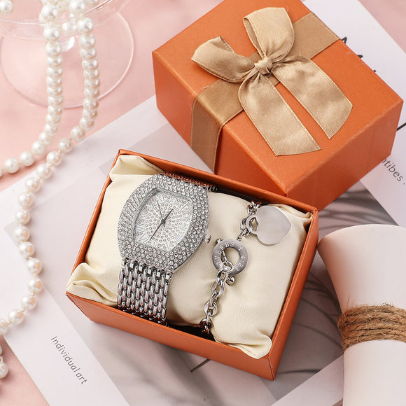 Reloj Elegante para Dama con Banda de Acero y Diamantes Gypsophila