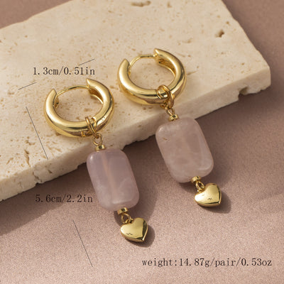 Aretes de Corazón en Piedra Natural - Diseño Personalizado para Mujer - Image 8