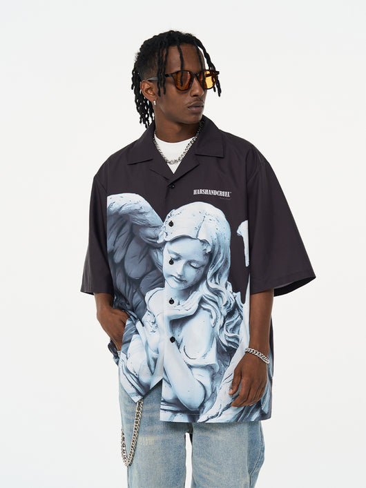 Camisa Cuello Cubano Estampado Angel Plaster - Image 6