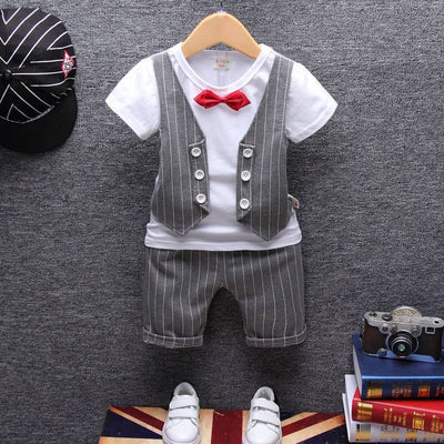 Conjunto Formal para Niño: Camiseta + Chaleco Gentleman de Algodón - Image 4