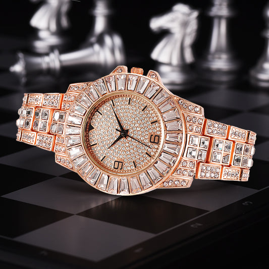 Reloj Hip Hop con Cadena de Diamantes Completos para Mujer