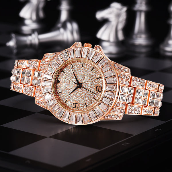 Reloj Hip Hop con Cadena de Diamantes Completos para Mujer