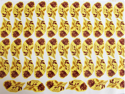 Sheet of gold ceramic decals with ornate, symmetrical designs, ideal for pottery and craft decoration. - Image 12