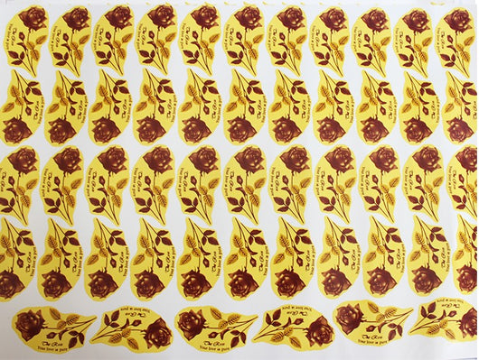 Sheet of gold ceramic decals with ornate, symmetrical designs, ideal for pottery and craft decoration. - Image 12