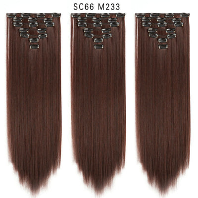 Set de Extensiones de Cabello con 16 Clips - Peluca de Fibra Sintética Premium - Image 44