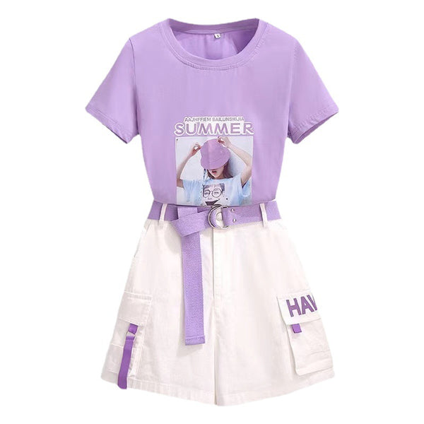 Shorts Casuales Elegantes para Mujer - Conjunto de Dos Piezas