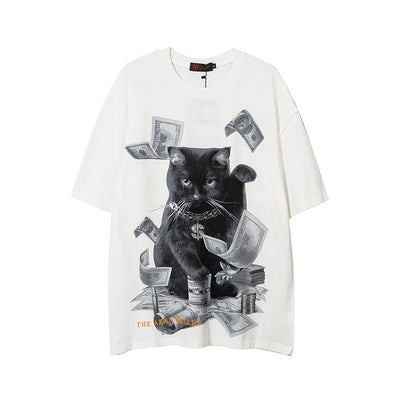 Playera Estampada con Gatos para Hombre