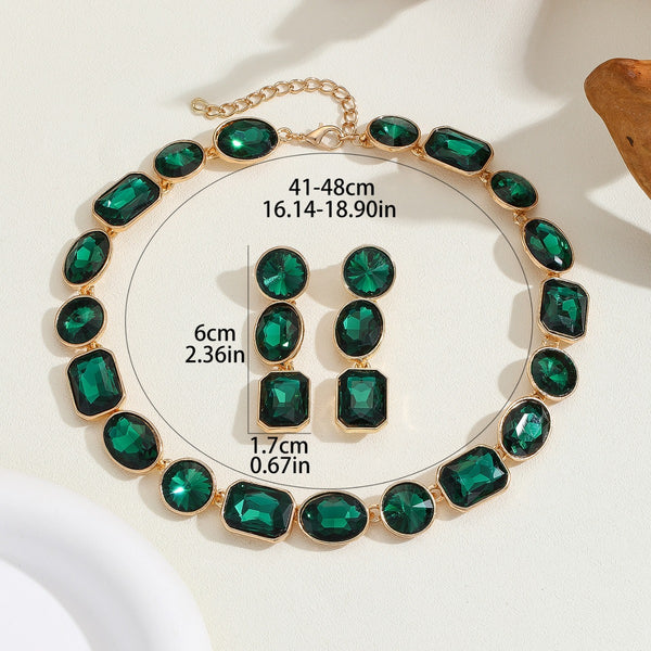 Collar de Cristales Brillantes Estilo Antiguo para Mujer
