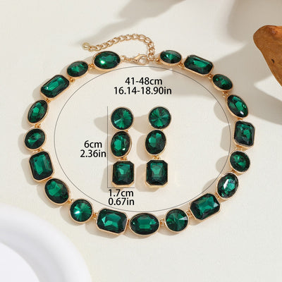 Collar de Cristales Brillantes Estilo Antiguo para Mujer - Image 2