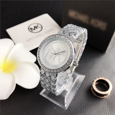 Reloj de Cuarzo Elegante con Diamantes y Correa de Acero Inoxidable para Mujer - Image 12