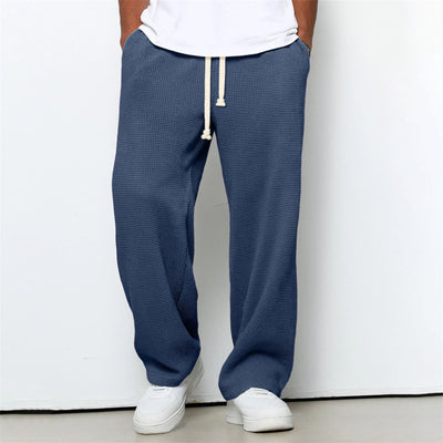 Pantalones Athleisure de Pierna Ancha y Tejido Waffle para Hombre - Image 12
