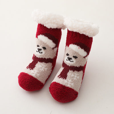 Calcetines Navideños Cordero Terciopelo Coral para Niños - Image 2