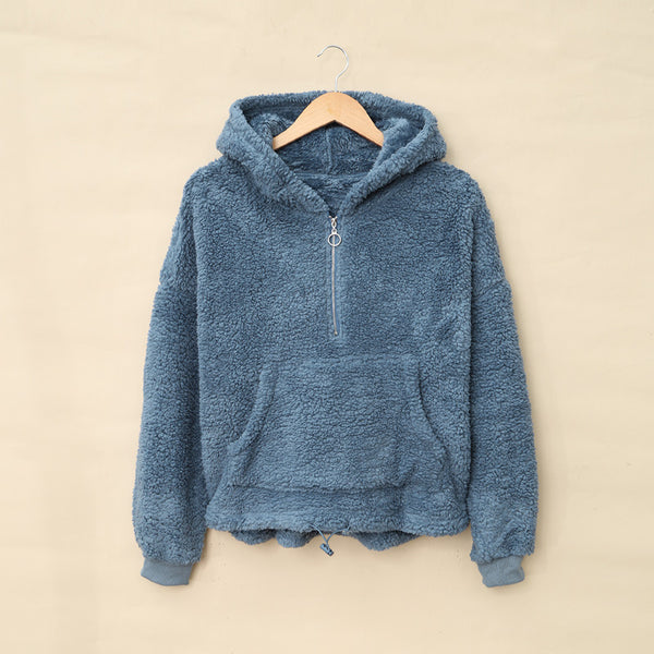 Chaqueta de Mujer Otoño Invierno Colores Sólidos con Cierre
