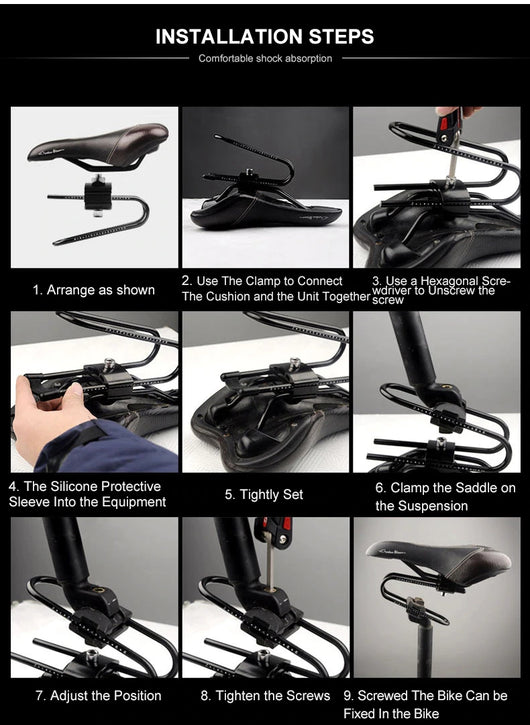 Asiento de Bicicleta con Suspensión por Resorte - Amortiguador de Confort para MTB y Ruta - Image 10