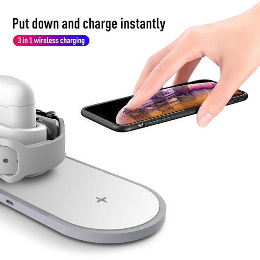 Cargador Inalámbrico 3 en 1 para Teléfono, Reloj y Auriculares - Image 11