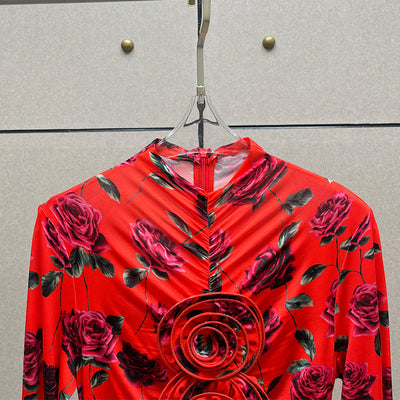 Vestido Mini Plisado con Estampado de Manga Larga - Image 16
