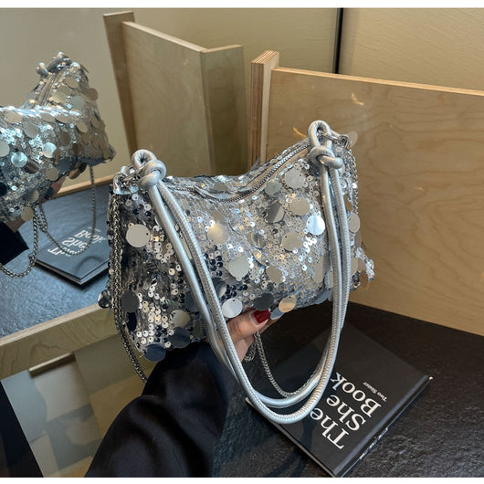 Bolso Bandolera Mujer con Cadena y Lentejuelas Brillantes - Image 22