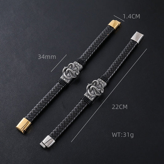 Pulsera de Cuero con Cierre Magnético y Animal Personalizado para Hombre - Image 2