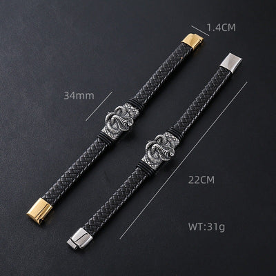 Pulsera de Cuero con Cierre Magnético y Animal Personalizado para Hombre - Image 2