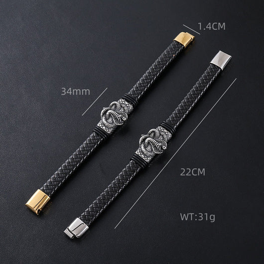 Pulsera de Cuero con Cierre Magnético y Animal Personalizado para Hombre - Image 2