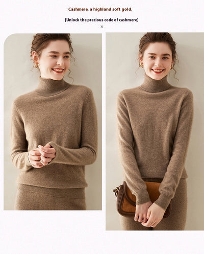 Suéter Cuello Alto de Cachemira Pura para Mujer - Image 27