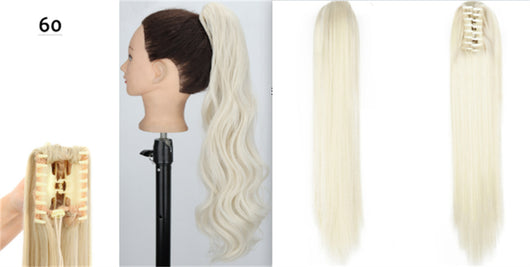 Peluca de Fibra Sintética con Clip Tipo Garra - Cabello Liso y Voluminoso - Image 28