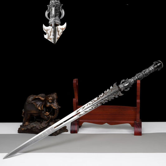 Espada Han Jian Larga Subduidora de Demonios - Acero Manganese para Defensa y Colección - Image 2