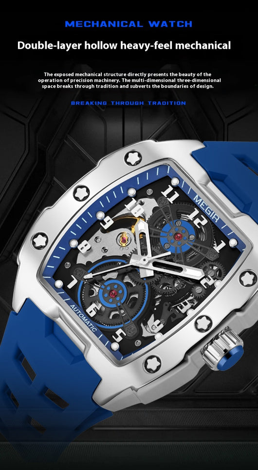 Reloj Deportivo Mecánico Resistente al Agua Diseño Cilíndrico para Hombre - Image 8