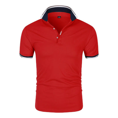 Polo Manga Corta Hombre Color Sólido con Cuello - Image 9