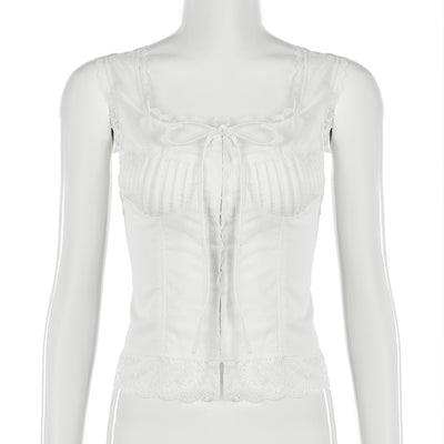 Blusa Encaje Blanca Ajustada Estilo Europeo y Americano para Niñas - Image 16
